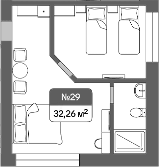 Продается 1-комн. квартира, 32.26 м²