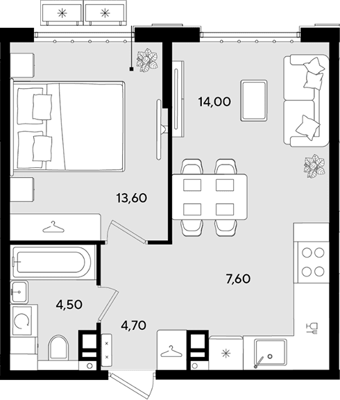 Продается 2-комн. квартира, 44.4 м²