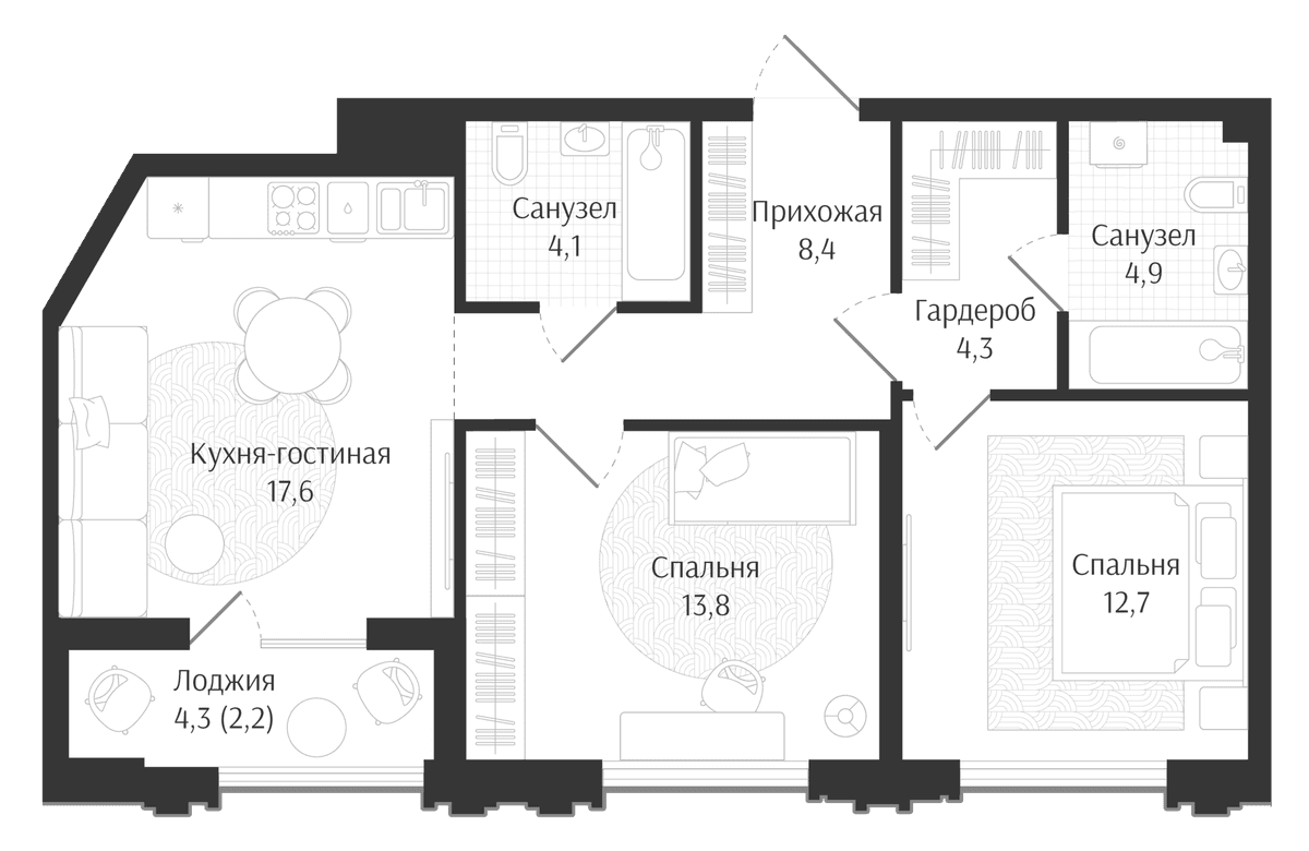 Продается 3-комн. квартира, 65.8 м²
