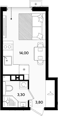Продается 1-комн. квартира, 21.1 м²