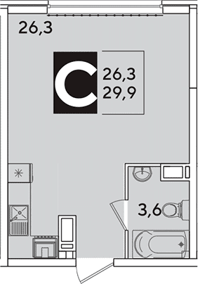 Продается 1-комн. квартира, 29.9 м²