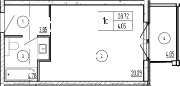 Продается 1-комн. квартира, 28.72 м²