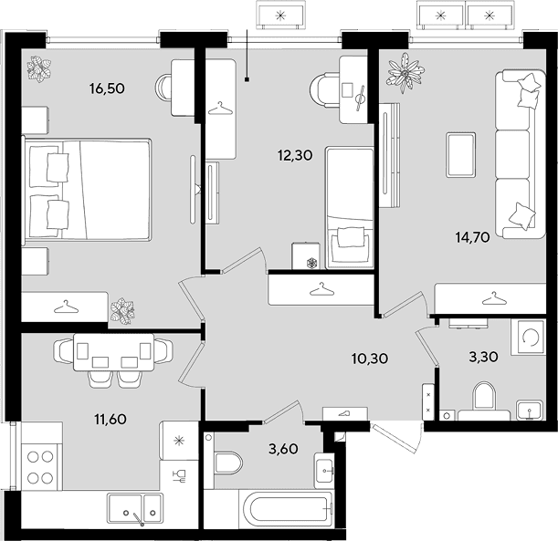 Продается 3-комн. квартира, 72.3 м²