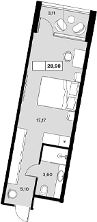 Продается 1-комн. квартира, 25.87 м²