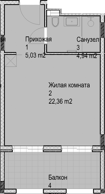 Продается 1-комн. квартира, 32.3 м²