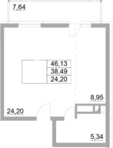 Продается 1-комн. квартира, 38.49 м²