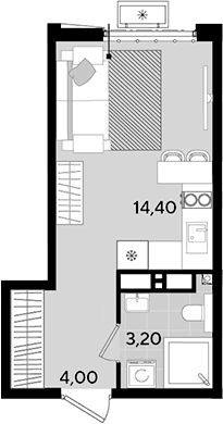 Продается 1-комн. квартира, 21.6 м²