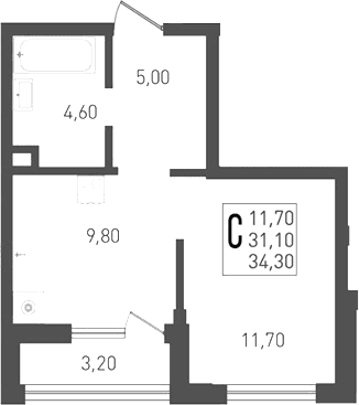 Продается 1-комн. квартира, 31.1 м²