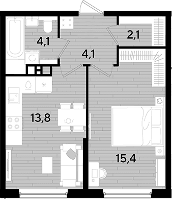 Продается 1-комн. квартира, 39.5 м²