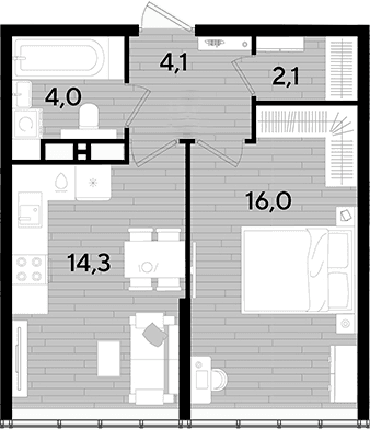 Продается 1-комн. квартира, 39.3 м²