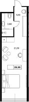 Продается 1-комн. квартира, 29.99 м²