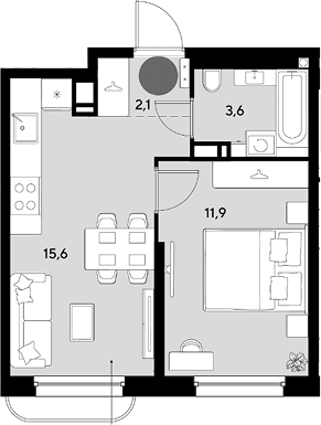 Продается 2-комн. квартира, 33.2 м²