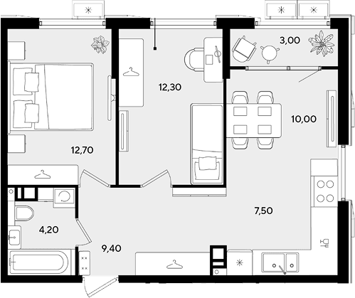 Продается 3-комн. квартира, 56.1 м²