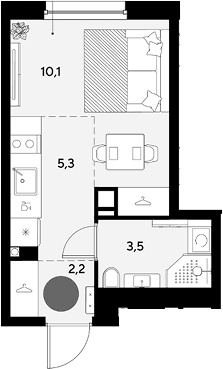 Продается 1-комн. квартира, 21.1 м²