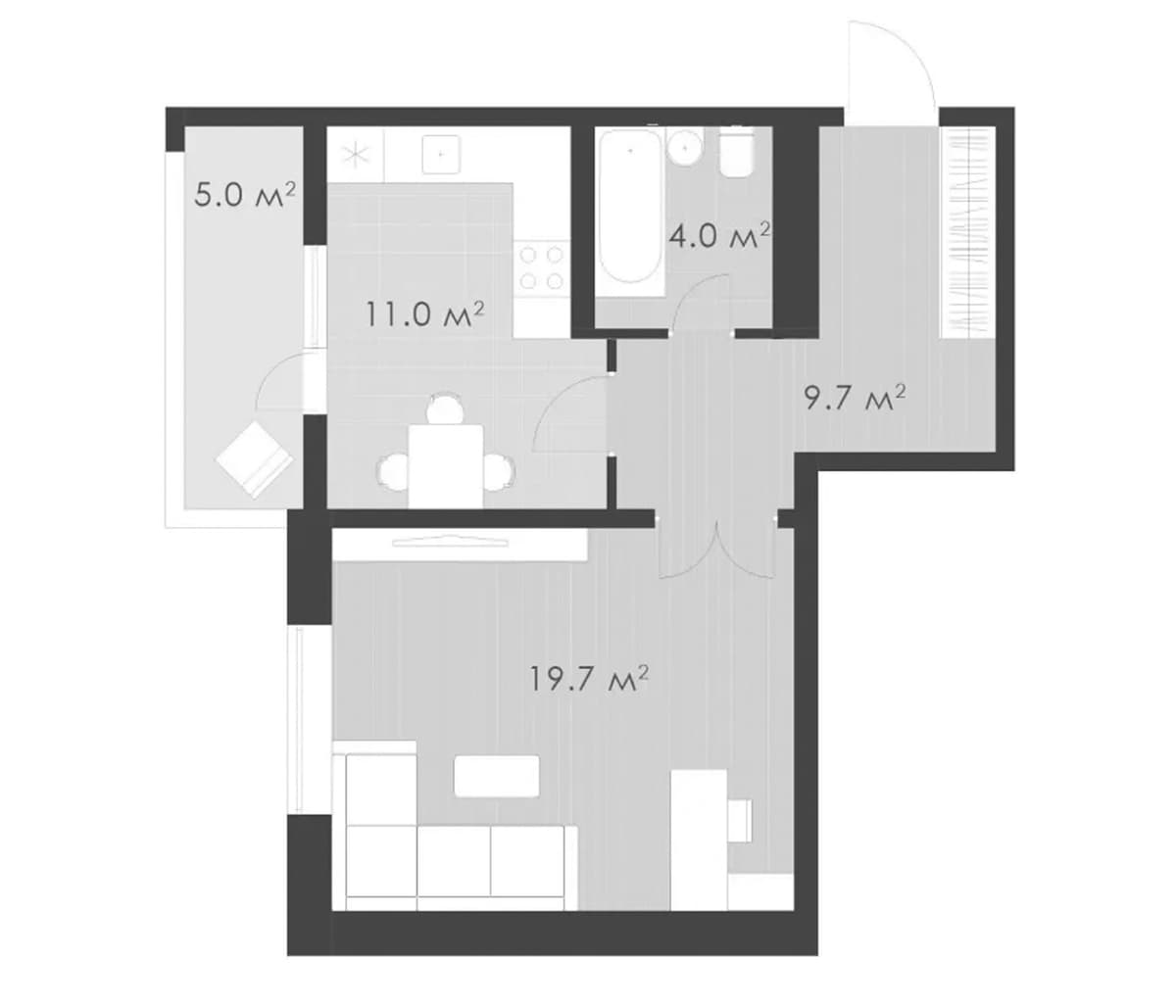 Продается 1-комн. квартира, 44.4 м²