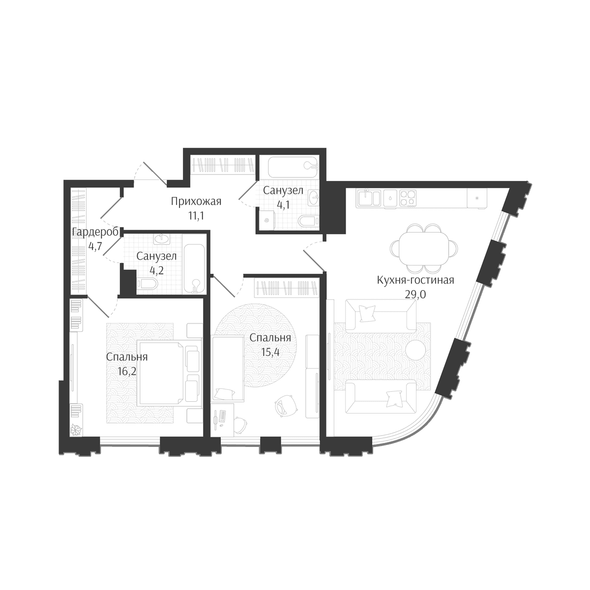 Продается 3-комн. квартира, 84.7 м²