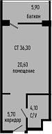 Продается 1-комн. квартира, 30.4 м²