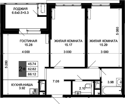 Продается 3-комн. квартира, 62.82 м²