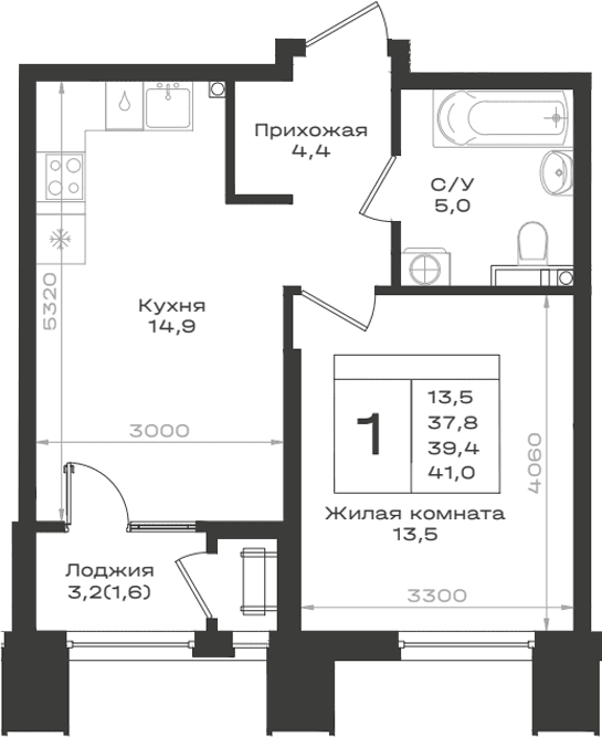 Продается 1-комн. квартира, 37.8 м²