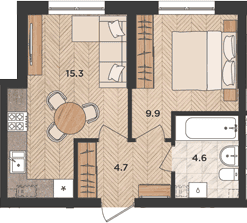 Продается 2-комн. квартира, 34.5 м²