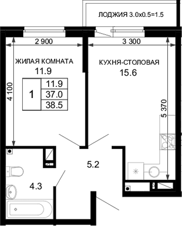Продается 1-комн. квартира, 37 м²