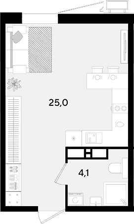 Продается 1-комн. квартира, 29.1 м²