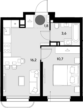 Продается 2-комн. квартира, 32.3 м²