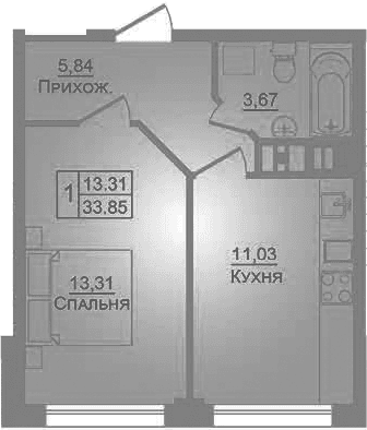 Продается 1-комн. квартира, 33.9 м²