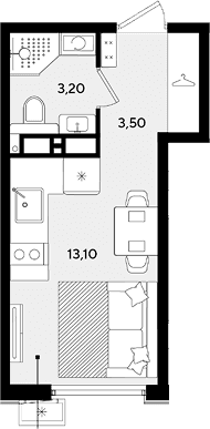 Продается 1-комн. квартира, 19.8 м²