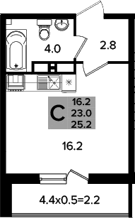 Продается 1-комн. квартира, 22.7 м²