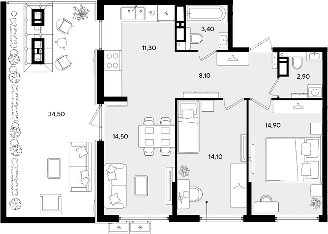 Продается 3-комн. квартира, 69.2 м²