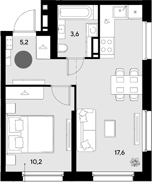 Продается 2-комн. квартира, 36.6 м²
