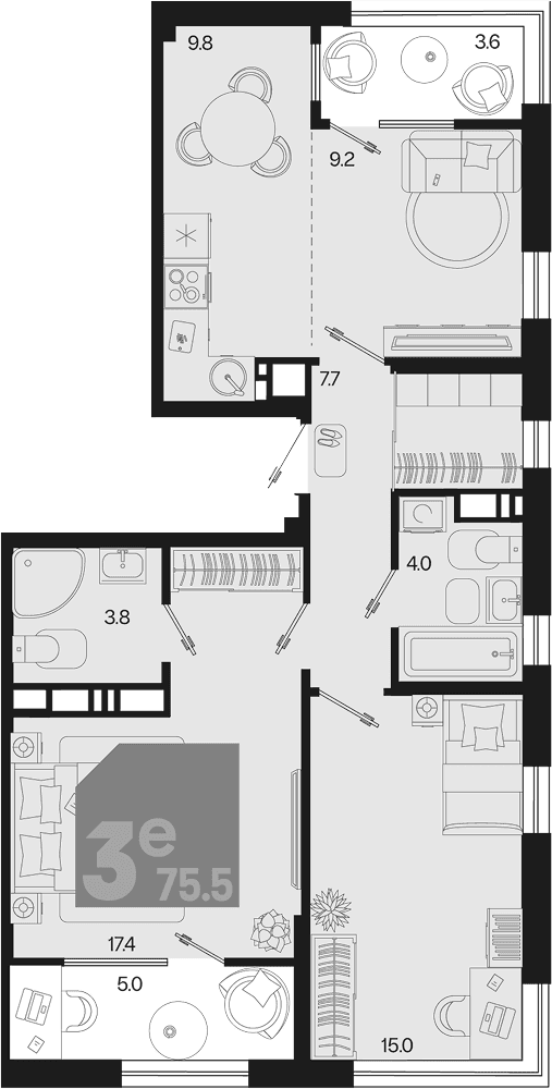 Продается 3-комн. квартира, 66.9 м²