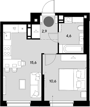 Продается 2-комн. квартира, 33.7 м²