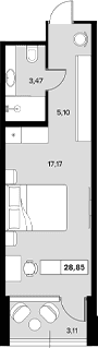 Продается 1-комн. квартира, 25.74 м²
