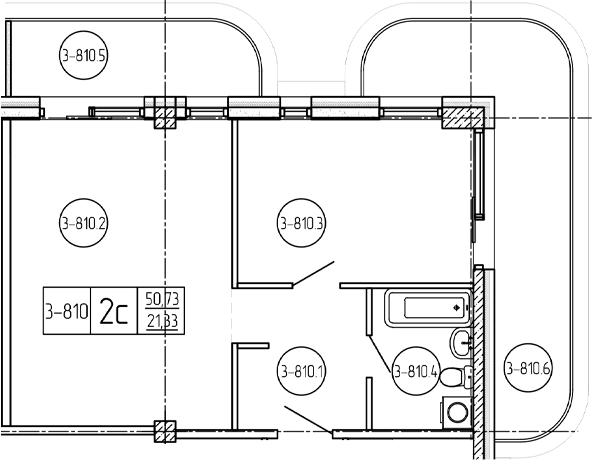 Продается 1-комн. квартира, 50.73 м²