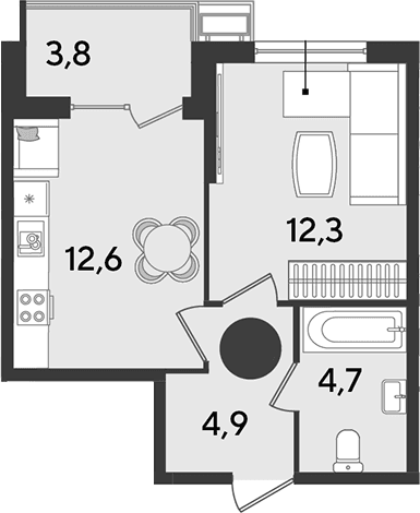Продается 2-комн. квартира, 34.5 м²