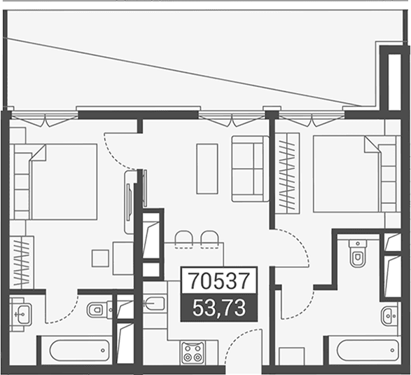 Продается 1-комн. квартира, 69.5 м²