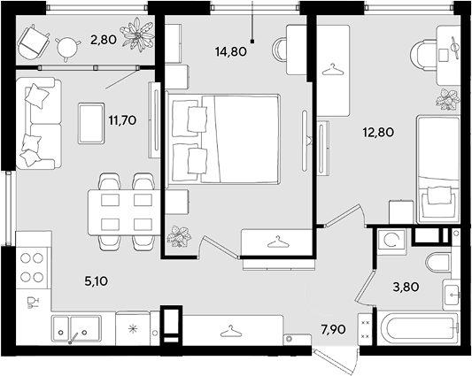 Продается 3-комн. квартира, 56.1 м²