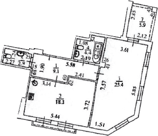 Продается 1-комн. квартира, 60.1 м²