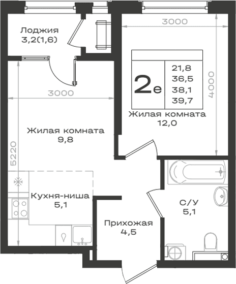 Продается 2-комн. квартира, 36.5 м²