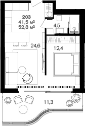 Продается 1-комн. квартира, 41.5 м²