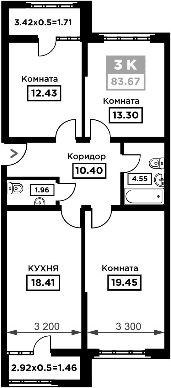 Продается 3-комн. квартира, 80.5 м²
