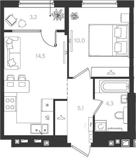 Продается 1-комн. квартира, 33.9 м²