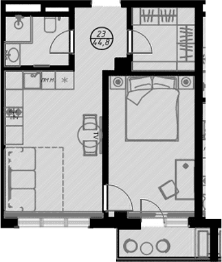 Продается 1-комн. квартира, 41.6 м²