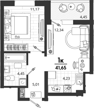 Продается 1-комн. квартира, 37.2 м²