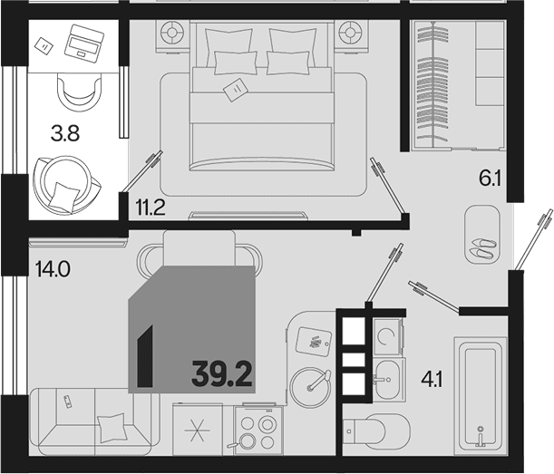 Продается 1-комн. квартира, 35.4 м²