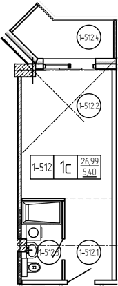 Продается 1-комн. квартира, 26.99 м²
