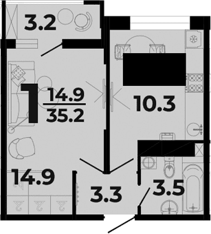 Продается 1-комн. квартира, 32 м²