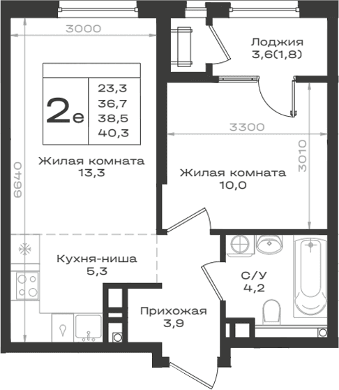 Продается 2-комн. квартира, 36.7 м²